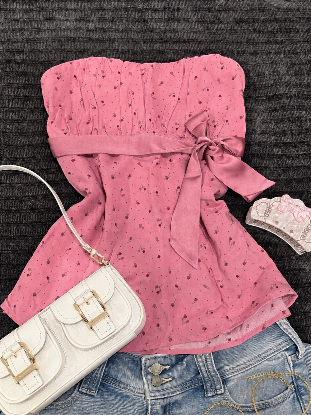 Romantic/coquette style Hollister Pink baby doll top